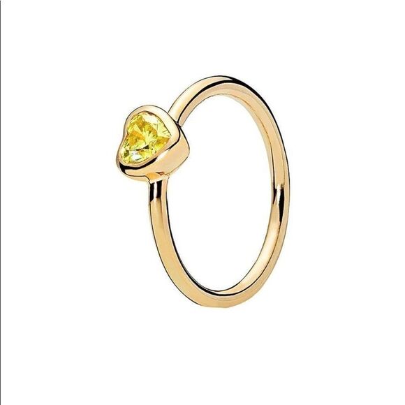 Pandora 18k over silver Cz Radiant heart ring - retired - Picture 1 of 3